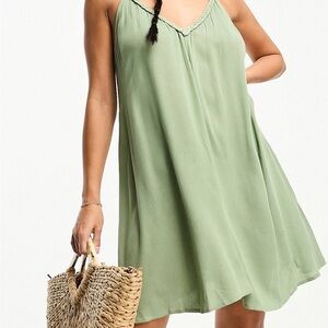 ASOS braided detail crinkle beach swing dress